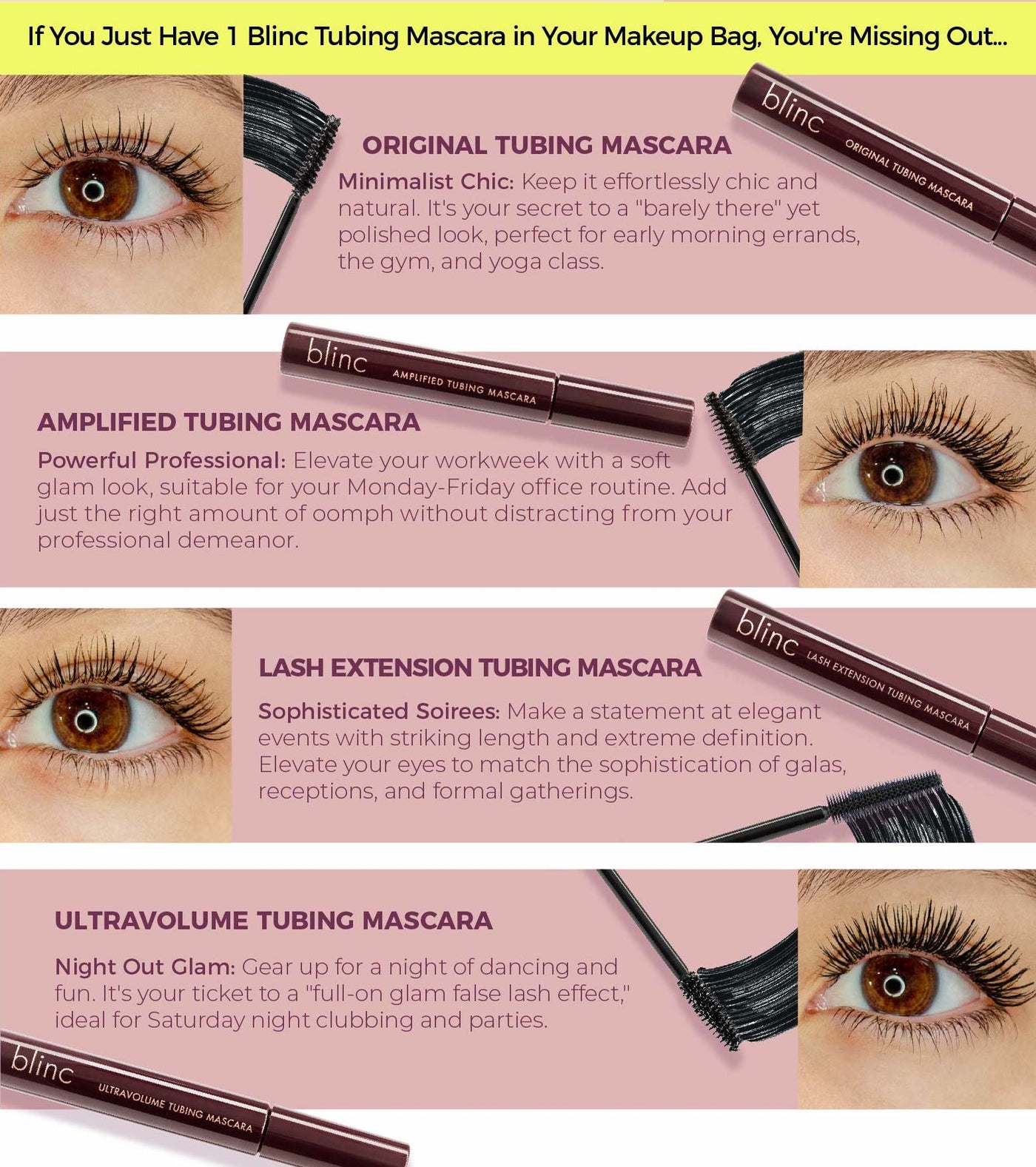 TUBING™ Mascara Set: Dark Brown (4 full-size)